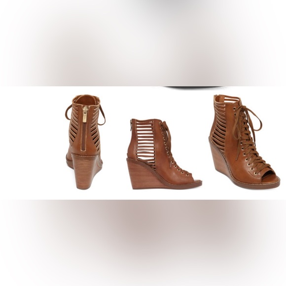 BCBG - Malbon Lace Up Wedge Booties - Picture 7 of 8